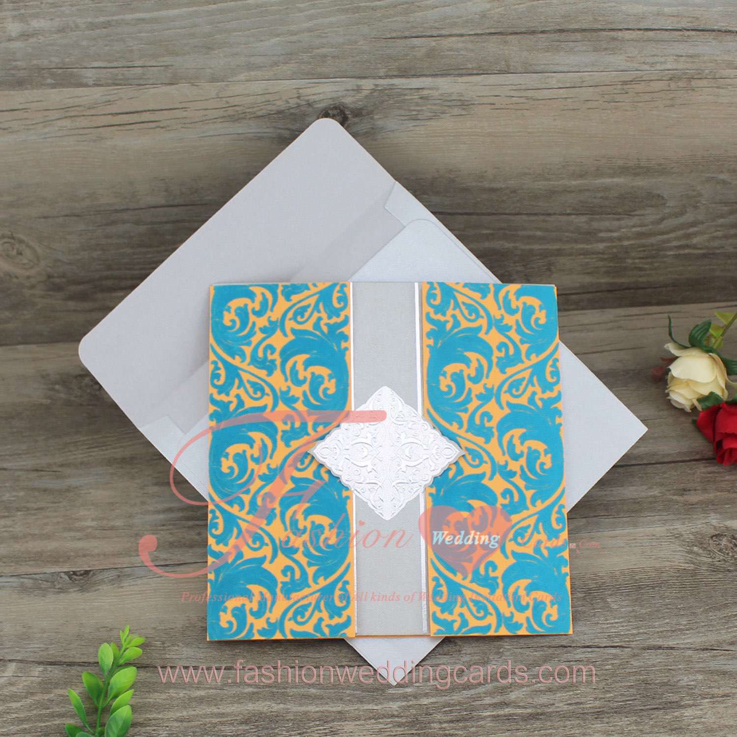 Simple and Elegant Flocked Wedding Invitations Online